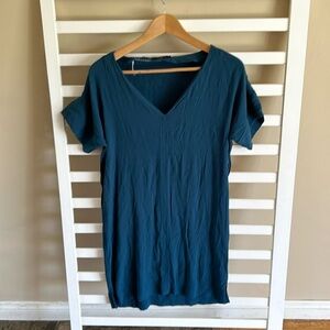Madewell Blue V Neck Short Sleeve Dress Size Small